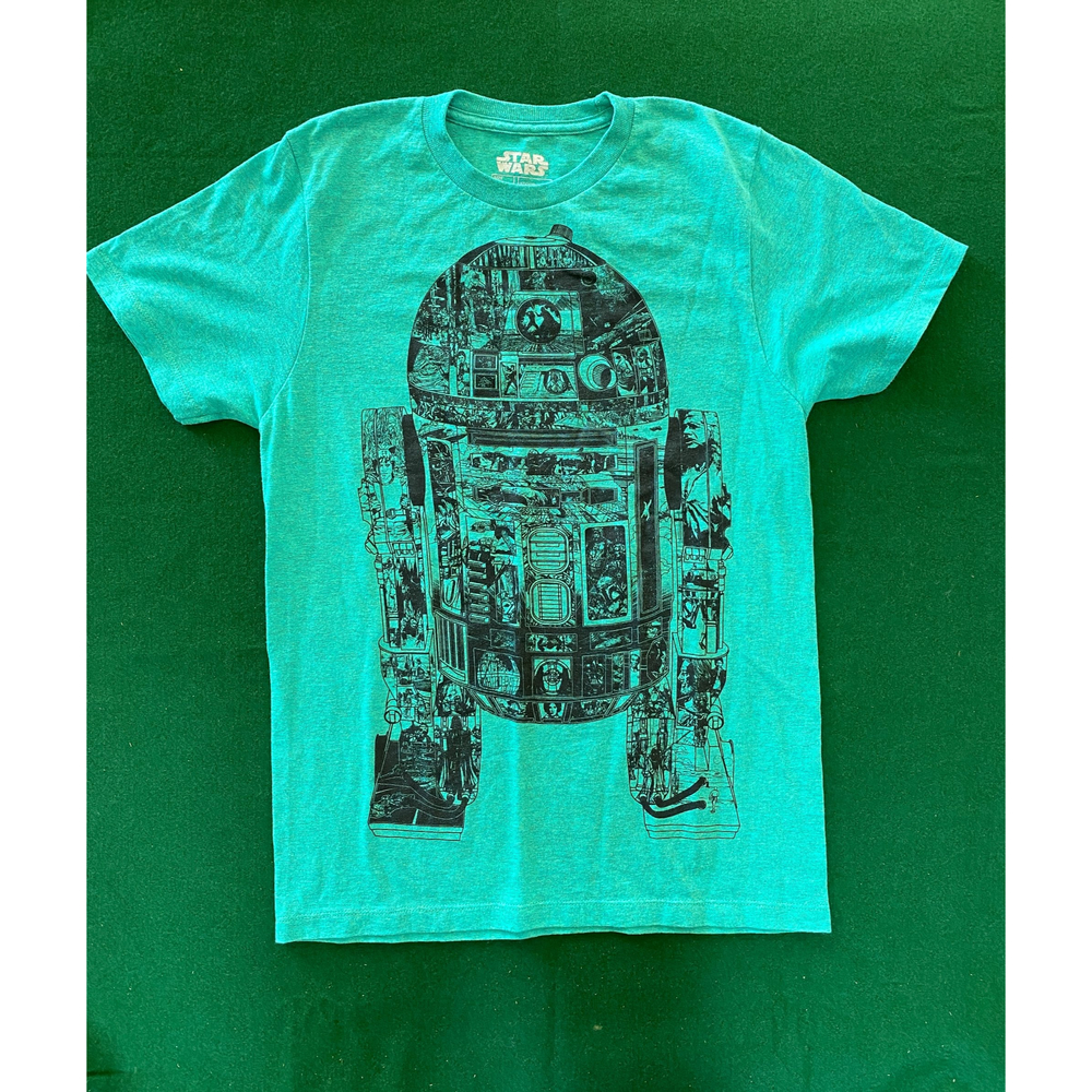 Star Wars R2D2 Tee Shirt Fifth Sun Size Small Green